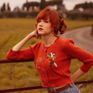 Mischief Made Orange Cowboy Cardigan